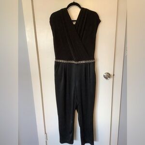 MINT BLACK HOLIDAY LANE BRYANT JUMPSUIT SEQUENCED WAIST SIZE 16
